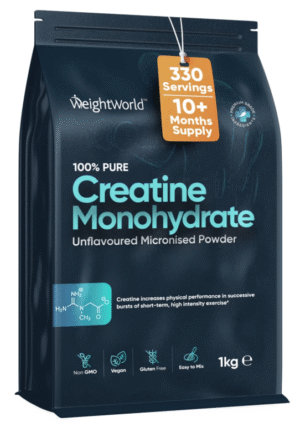 Creatine Monohydrate Powder 1kg (330 Servings) | 200 Mesh Micronised, Unflavoured & Vegan | Creatine Powder | Performance & Muscle Strength | Creatine Nutritional Supplements for Post & Pre Workout